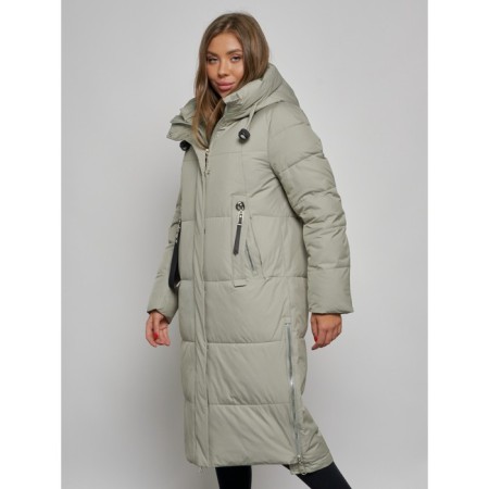 Coat insulated winter female, size 42, green color-9