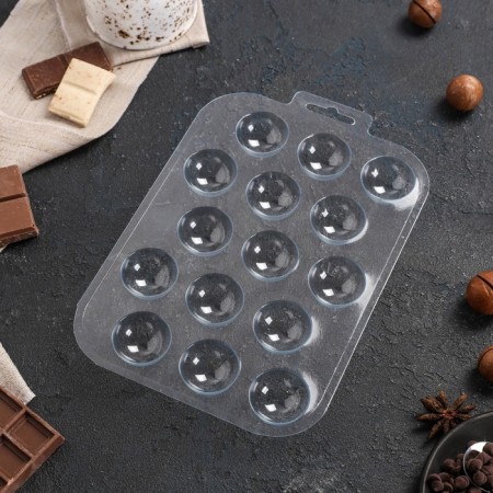 Form for chocolate and sweets Plastic “Sphere sweets”, 30 mm, color transparent color-2