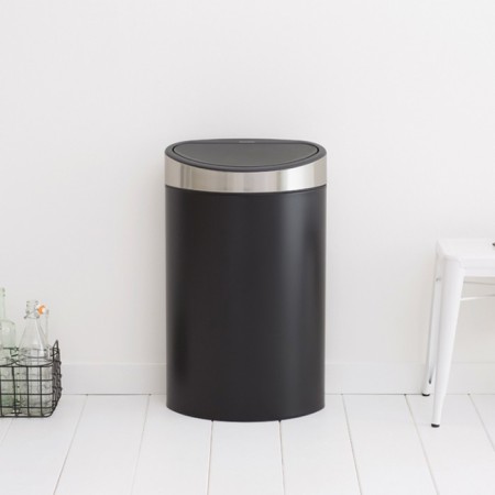 Garbage bucket Brabantia Touch Bin New, Black matte color, 40 l-3