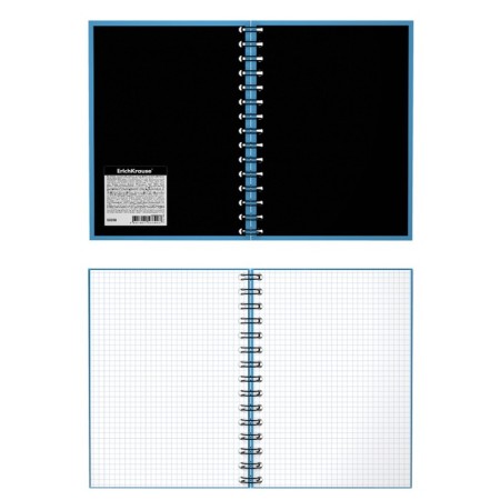Aunt A5, 120 sheets in the cage on the crest Erichkrause "Accent", cover coated cardboard, glossy lamination, embossing linen, offset unit, white 100%, mix-2