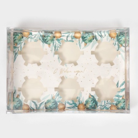 Box for Capcake "Marble", 23 x 16 x 11.5 cm, New Year-3
