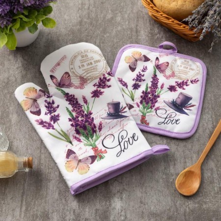Kitchen set "Dolyana" LOVE, TRASE 17X17 cm, mitten 26x16 cm