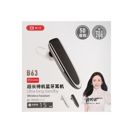 Bluetooth headset for the BYZ B63 phone, wireless, microphone, W 5.0, 150 mAh, black-8