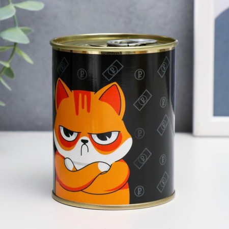 Pigger-bank metal "I will now accumulate and capture the world" 7.3x9.5 cm-2