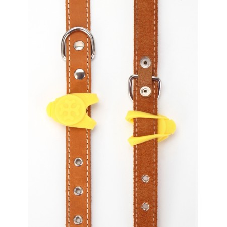 Light beacon on the collar/leash with 3 lumines of the “foot”, 3.2 cm, silicone, yellow-6