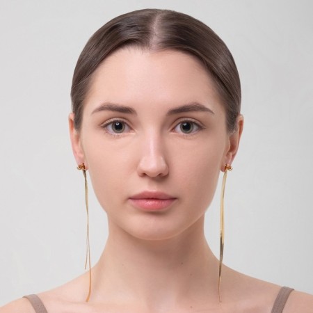 Earrings hanging "grace" flat threads, color gold, 15 cm-2