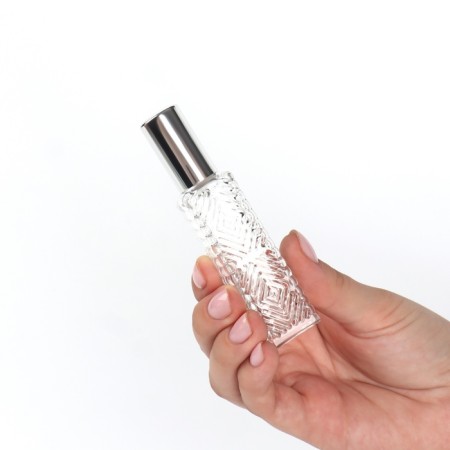 Perfume bottle "Transparent pattern", with a spray, 15 ml, silver color-12