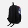 A backpack with a zipper, external pocket, blue color