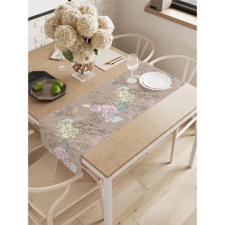 The path on the table "Flower congratulations", Oxford, size 40x145 cm