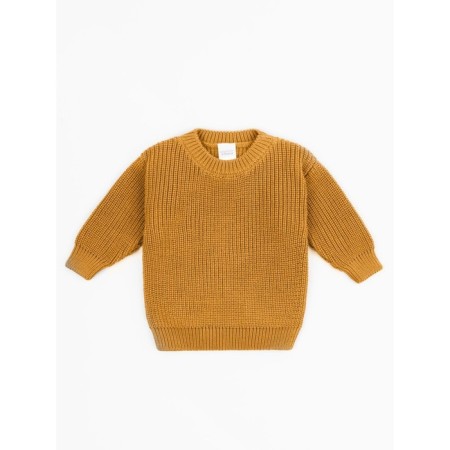 Sweater Knitted Children's Amarobaby Pure Love Buddy, height 98 cm, mustard color-11