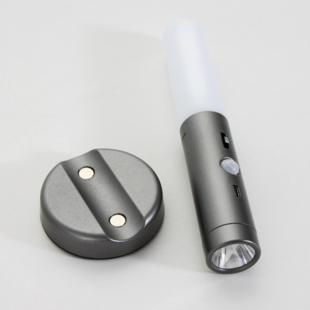 Sconces with a junik movement sensor LED 3000/7000k USB battery silver 7x3x20 cm-6