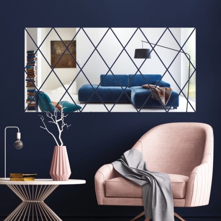 Interior stickers "rhombuses", mirror, wall decor, panel 50 x 100 cm, 32 email-2
