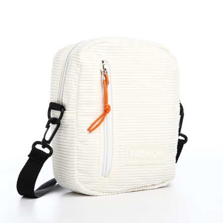 Youth bag with lightning, external pocket, white color-1