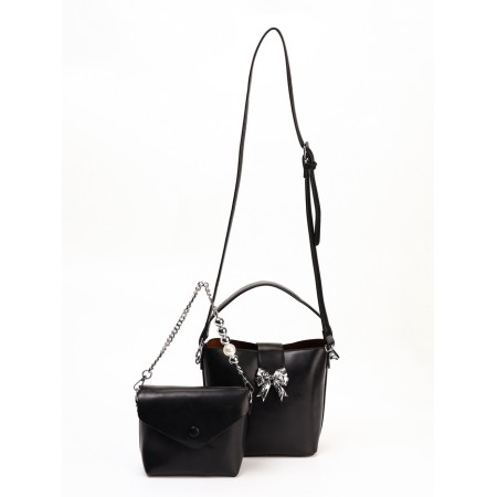 Women's bag, 27*7*12, lightning departure, belt lengths, black