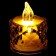 The candle is LED, burning yellow