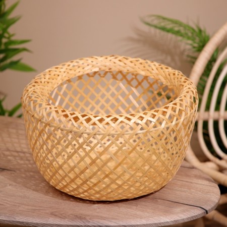 Vase wicker, from bamboo 40x40x25 cm-1