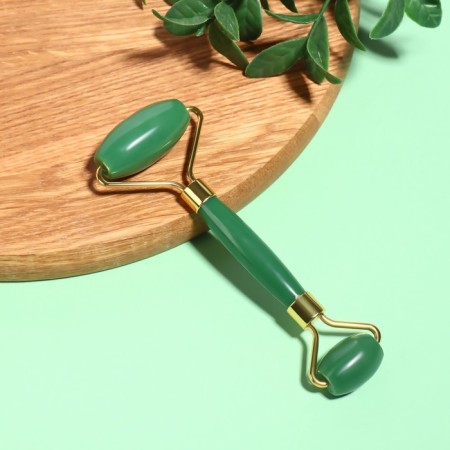 Massage for the face and neckline, 14.5 × 5 cm, PVC-clock, green color-1