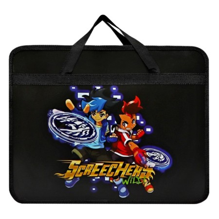Folder with A4 handles, 330 x 260 x 120 mm, plastic, pens-textiles, "wild tablets"-1