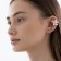 Earring "Kaff" The flower is elegant, the color is white in gold