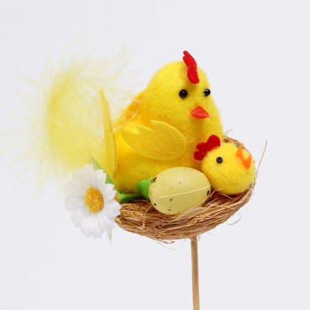 Easter decor on the wand "chicken in the nest" 8 × 8 × 30 cm-1