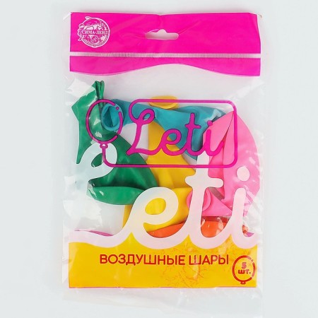 Latex ball 12 ", pastel, set of 5 pcs., Mix color-1