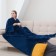 Blade with sleeves "Ethel", 150*200 cm, 30x50 cm, blue, 100% p/e