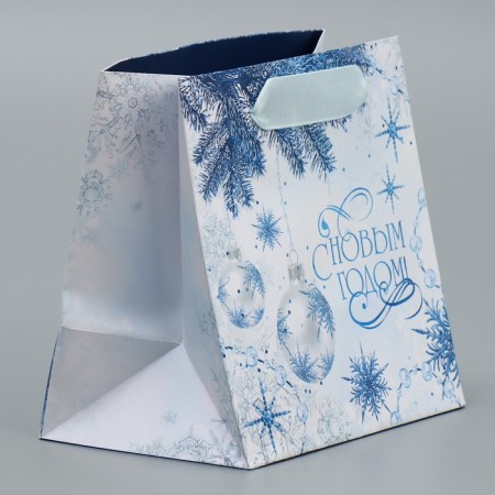 Laminated square "Snowflakes", 14 x 14 x 9 cm, New Year-2
