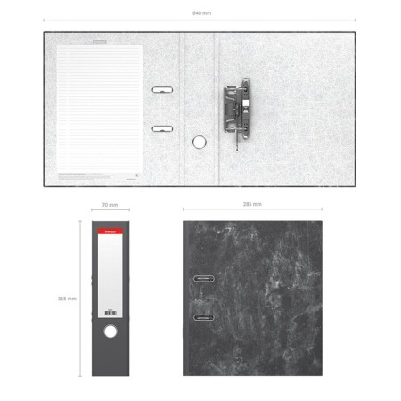 A4, 70 mm, eConomy, collected, marble, gray, cardboard 1.75 mm, capacity of 450 sheets-4