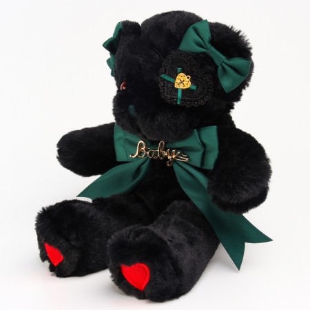 Soft toy "Bear" with a green bow, 31 cm-1