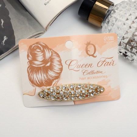 Hair hair clip "Liberty shine" oval, 6.5 cm, gold-2