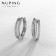 Cooping earrings Xuping parallel, white color in silver, d = 1.5 cm
