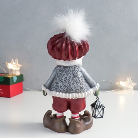 Souvenir Polystone "Santa - Fakir with a flashlight" 11x7.5x19.5 cm-2