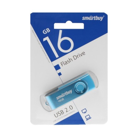 Flash drive Smartbuy Twist, 16 GB, USB 2.0, th Up 25 MB/s, PBU up to 15 Mb/s, blue-2