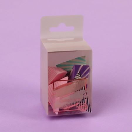Makeup sponge, set - 6 pcs, 3.5 × 1.5 cm, PVC box, color mix-2