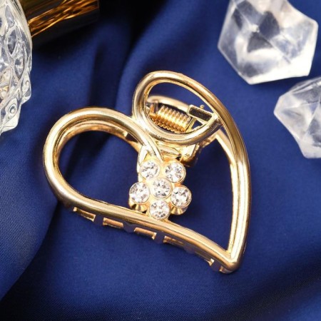 Hair crab "Margarita" heart flower, 4.5 cm, gold