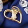 Hair crab "Margarita" heart flower, 4.5 cm, gold