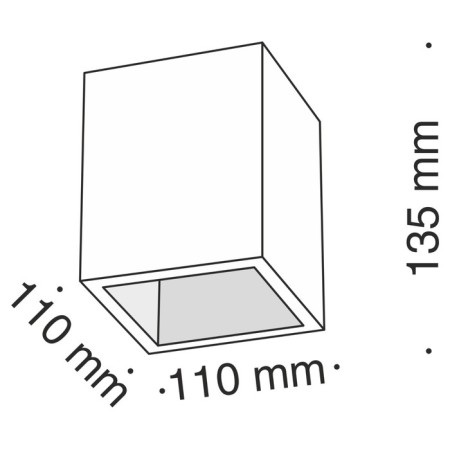 Ceiling light Technical C002CW-01W, GU10, 1x30 W, 110x110x135 mm, white-1