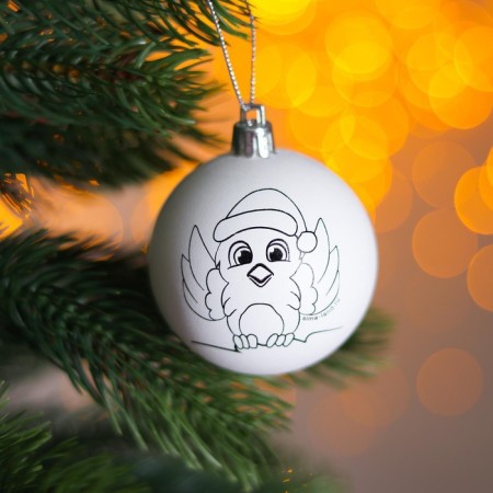New Year's Christmas tree decoration for coloring "New Year! Bullfill ", D = 5.5 cm-1