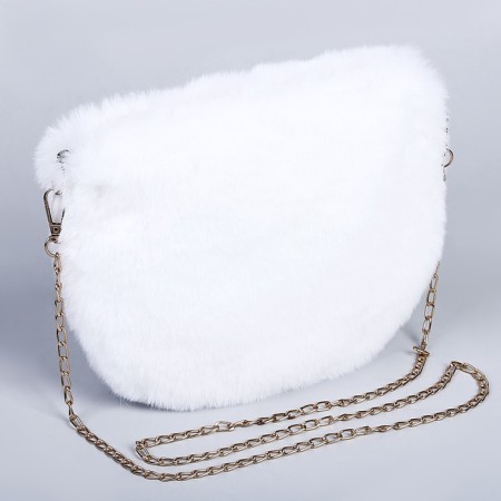 Plush bag, 24x19x3 cm, white color