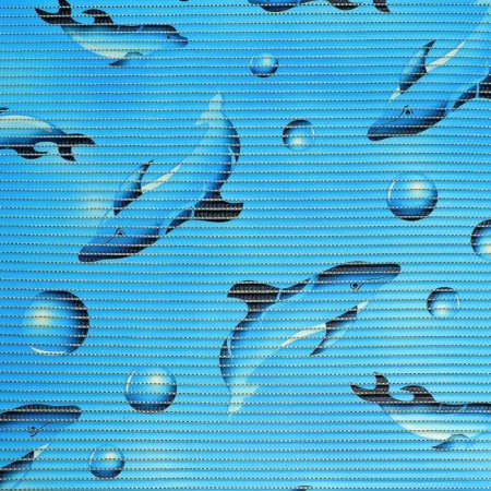 Bathroom mat "Dolphins", width 65 cm, roll 15 m, blue color-1