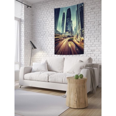 Decorative panel with photo printing "The speed of the megalopolis", vertical, size 150x200 cm