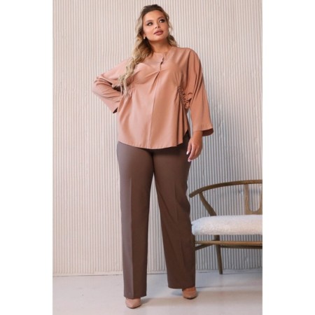 Female blouse, size 50, beige color-6