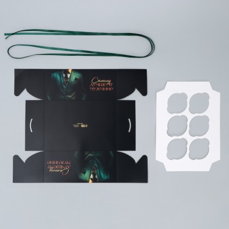Capcake box, confectionery packaging, 6 cells "Style" 23 x 16 x 10 cm-3