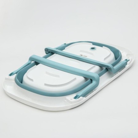 Bath Bath Folding with a drain, 75 cm., White/blue color-4