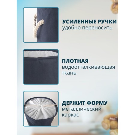 Basket Besnaya textile shares "Piccolo", 30 × 30 × 40 cm, blue color-1