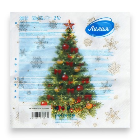 New Year's napkins paper lilies 33x33 "elegant spruce" 2sl 20l.-3