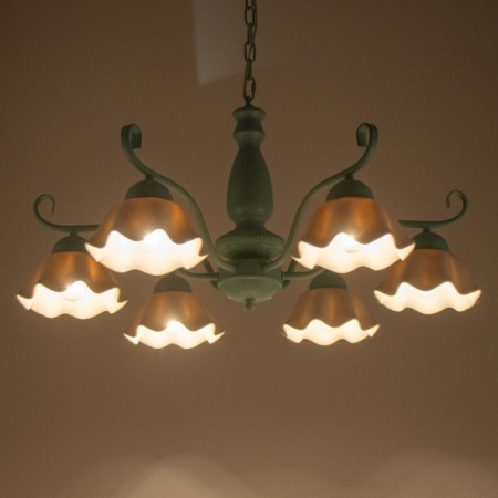 Luracia chandelier 6he27 40W green-white 77x77x37-72 cm Bayerlux-3