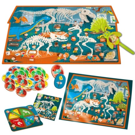 Puzzle-detective "Museum of dinosaurs", Lupa, 24 chips, 54 elements-2