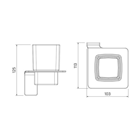 Cupcanger single IDDIS Slide Slibsg1i45, 103x113x125 mm, matte glass-11
