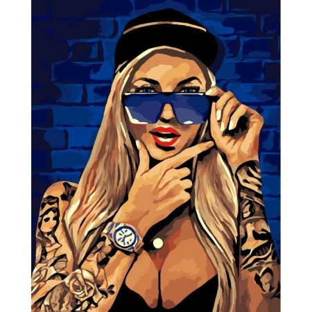 Picture on numbers on a canvas with a subframe "Modern Girl", 40 x 50 cm-1